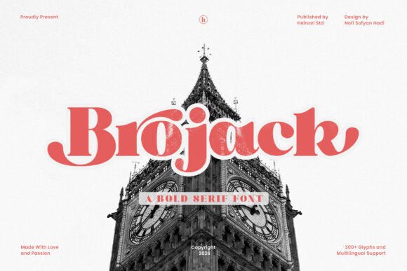 Brojack: A Bold Retro Serif Typeface for Modern Editorial Design