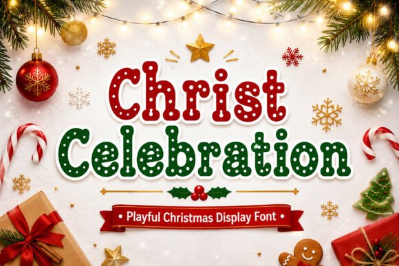Christ Celebration: A Festive Display Font for Holiday Editorial Design