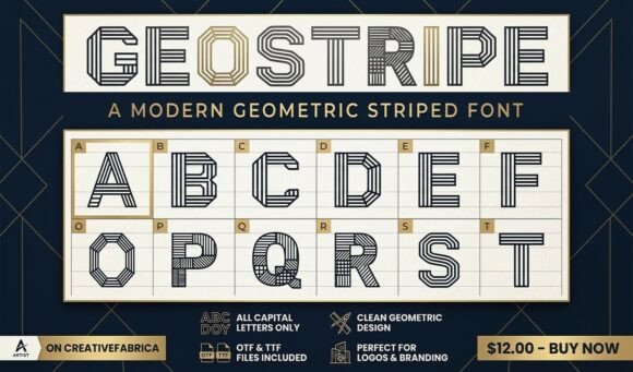 Geostripe: A Bold Geometric Typeface for Modern Branding