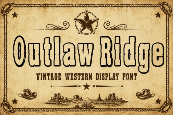 Outlaw Ridge: The Bold Western Font for Handmade Shop Branding