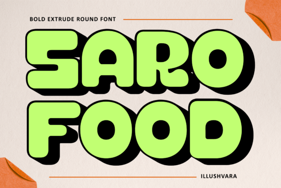 Saro Food: A Bold Display Typeface for Vibrant Branding