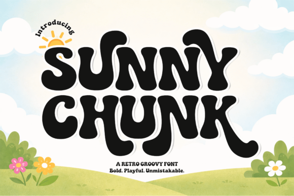 Sunny Chunk: The Retro Groovy Display Typeface for Bold Web Design